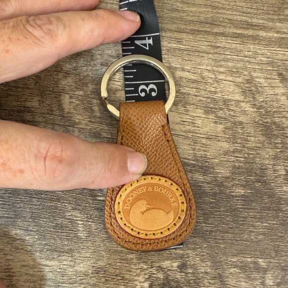 Vintage Dooney & Bourke Brown/Tan Leather Duck Key Fob Ring - Picture 4 of 4